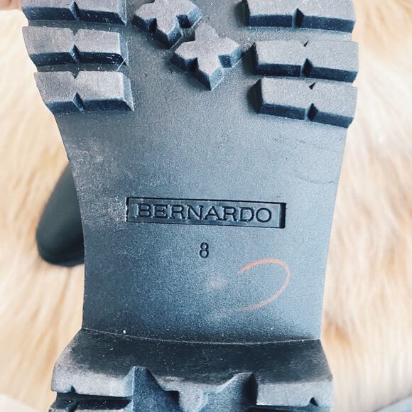 Bernardo Zoe Rain Boot Lug Sole Chelsea Rubber Ankle Bootie in Black - Picture 5 of 7